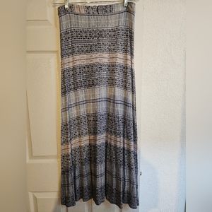 SKIRT LONG DARK BLUE/CREAM/ BLUE